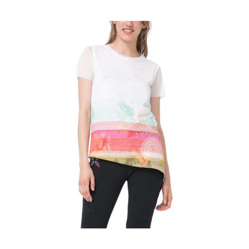 T-shirt T Shirt Asimetric Polynesia Blanc 73T2EP9 - Desigual - Modalova