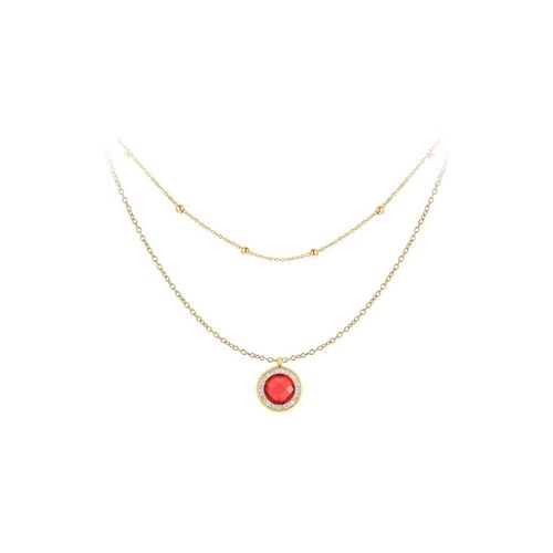 Collier B2126-ROUGE+B2370-DORE - Sc Bohème - Modalova
