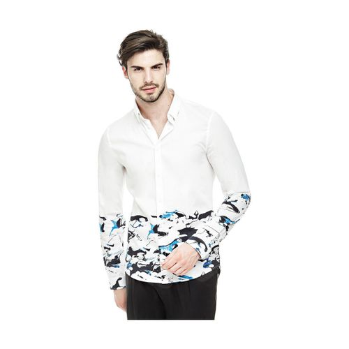 Chemise Chemise M64H46 Blanc motif Abstratif - Guess - Modalova