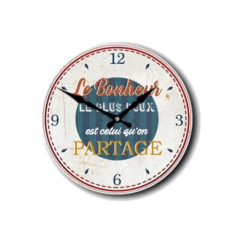 Horloges Pendule Le bonheur le plus doux est celui qu'on partage - Sud Trading - Modalova