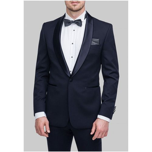 Costumes Smoking à col châle en satin Marine H - Kebello - Modalova