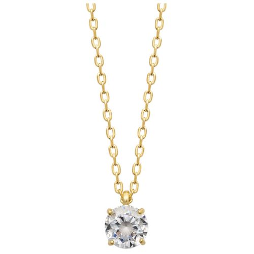 Collier Collier plaqué or solitaire oxyde 6 mm - Brillaxis - Modalova