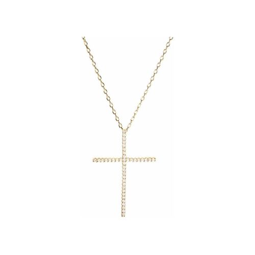 Collier Collier Argent Doré Croix Verticale - Orusbijoux - Modalova
