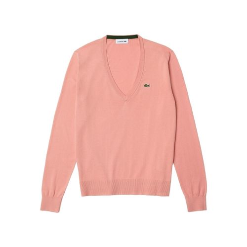 Pull Pull à col V ref 54652 5MM Rose - Lacoste - Modalova