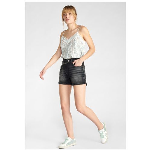 Short Short mosta en jeans noir à fermeture asymétrique - Le Temps des Cerises - Modalova