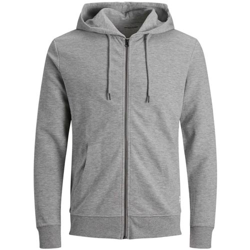 Sweatshirts à capuche 12182493 BASIC SWEAT ZIP-LIGHT GREY MELANGE - Jack & Jones - Modalova