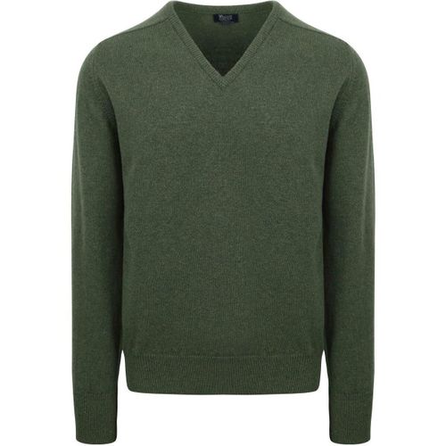 Pull Pull Laine d'Agneau Vert Rosemary Col-V - William Lockie - Modalova