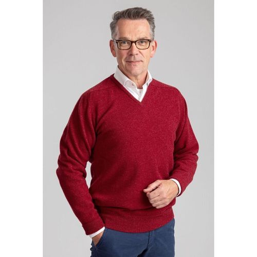 Pull Pull Laine d'Agneau Col-V Poppy - William Lockie - Modalova