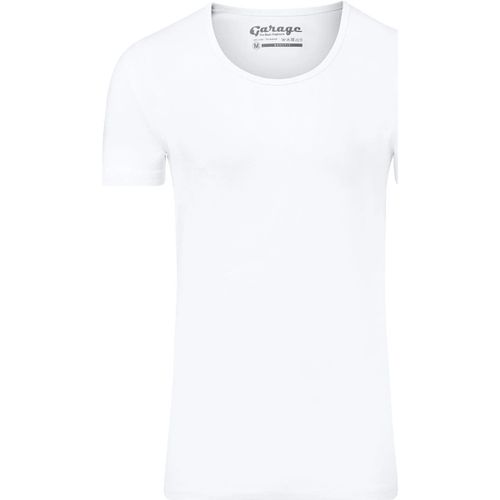 T-shirt Stretch Basique Blanc Col Rond Profond - Garage - Modalova