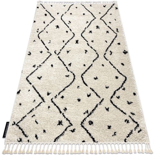 Tapis Tapis BERBER TETUAN B751 zigzag crème Franges 140x190 cm - Rugsx - Modalova