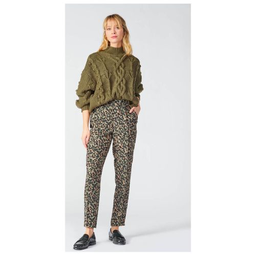 Pantalon Pantalon way à motif léopard kaki - Le Temps des Cerises - Modalova