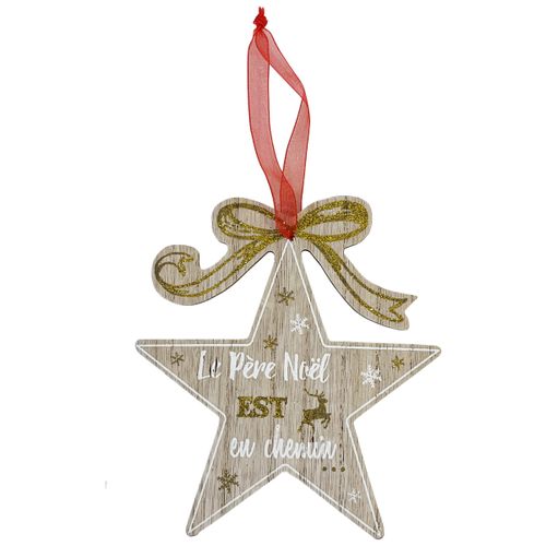 Décorations de noël Décoration de sapin à suspendre étoile de noël en bois - Enesco - Modalova