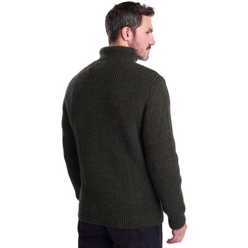 Pull Pull Demi-Zip New Tyne Laine Vert Olive - Barbour - Modalova