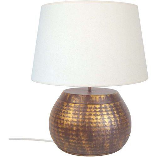 Lampes de bureau Lampe de salon globe métal marron or et écru - Tosel - Modalova