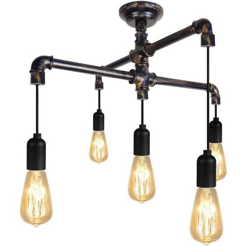 Lustres, suspensions et plafonniers Lustre multi bras métal noir et cuivre - Tosel - Modalova