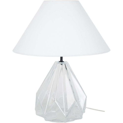 Lampes de bureau Lampe de salon géométrique verre transparent et blanc - Tosel - Modalova