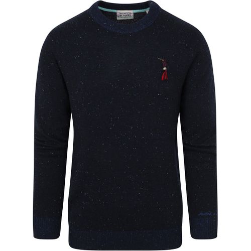 Sweat-shirt Pull-over Mix Laine Bleu Foncé Moucheté - Scotch & Soda - Modalova