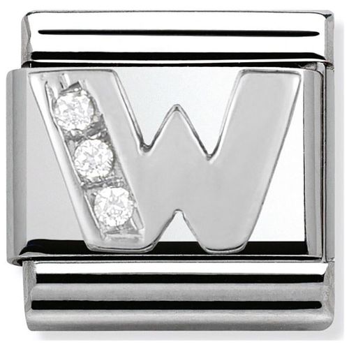 Bracelets Maillon argent avec OZ Alphabet lettre W - Nomination - Modalova