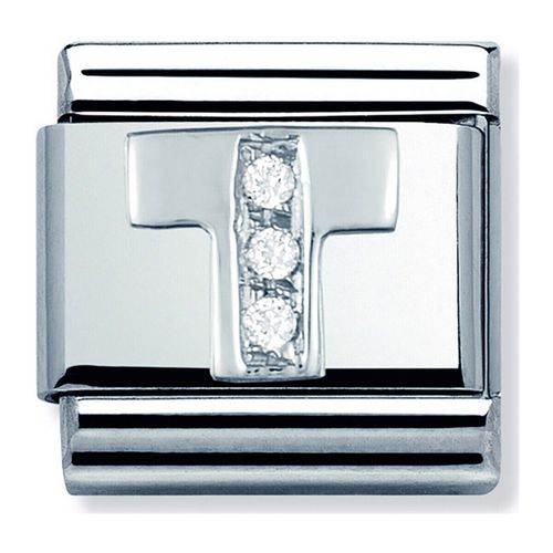 Bracelets Maillon argent avec OZ Alphabet lettre T - Nomination - Modalova