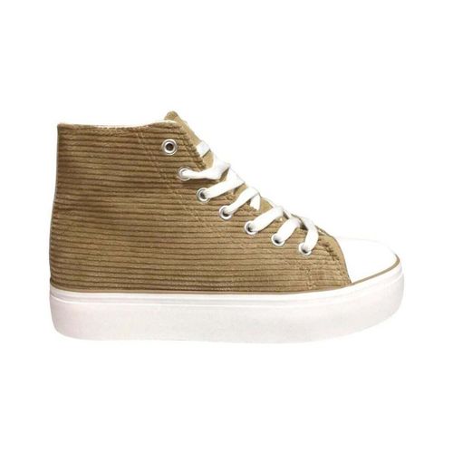 Baskets Baskets montantes plateformes avec lacets, en velours Taupe - Vera Collection - Modalova