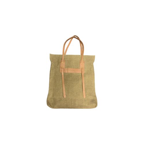 Sac Bandouliere Cabas en Toile de Jute et Cuir - Pare Gabia - Modalova