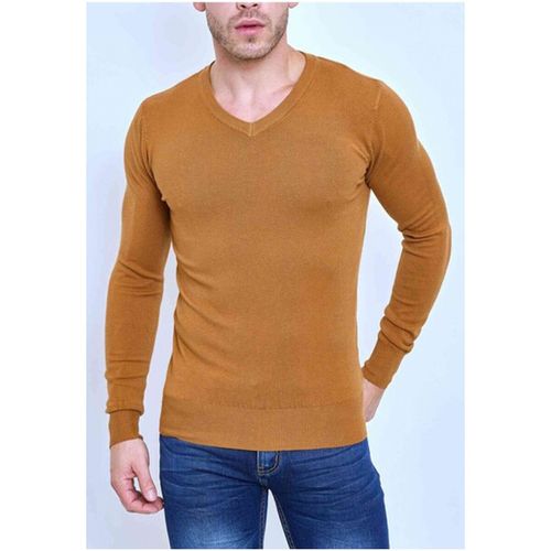 Pull Pull manches longues col V H, Marron - Kebello - Modalova