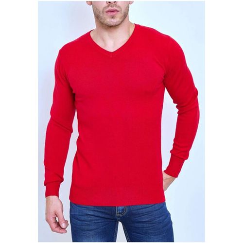 Pull Pull manches longues col V H, Rouge - Kebello - Modalova