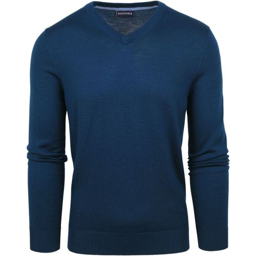 Sweatshirts Pull Merino Col V Indigo Blue - Suitable - Modalova