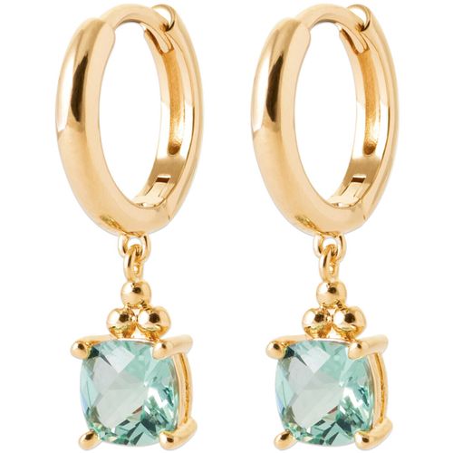 Boucles oreilles Créoles pampille oxyde bleu clair - Brillaxis - Modalova