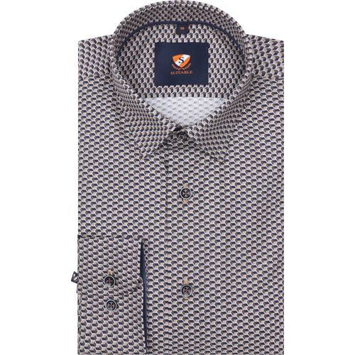 Chemise Chemise convenable imprimée marron 267-12 - Suitable - Modalova