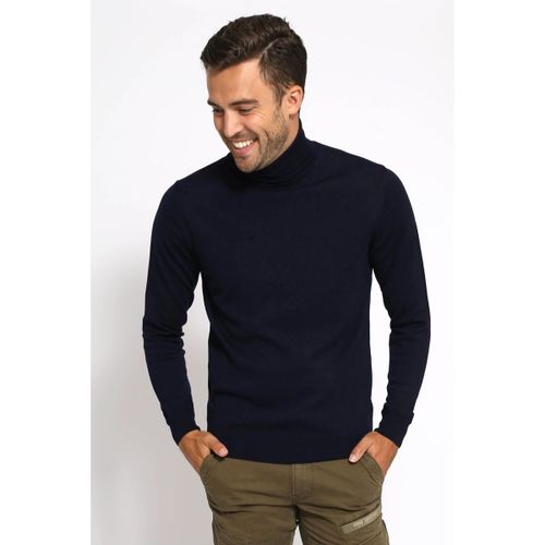 Sweat-shirt Pull Col Roulé Merino Marine - Suitable - Modalova