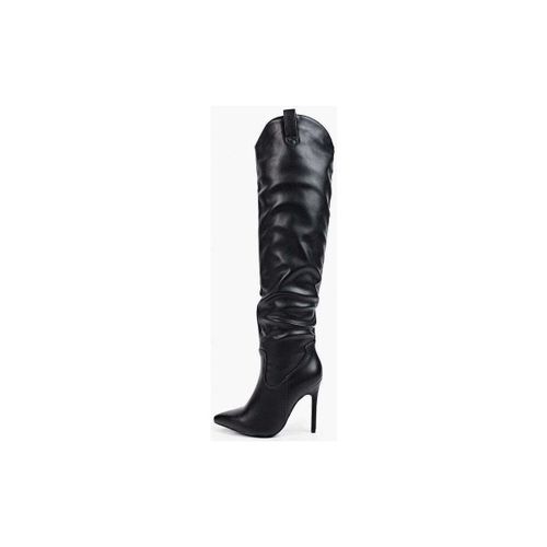 Bottes Cuissardes à Talons Hautes Fins avec Bout Pointu, Noir - Vera Collection - Modalova