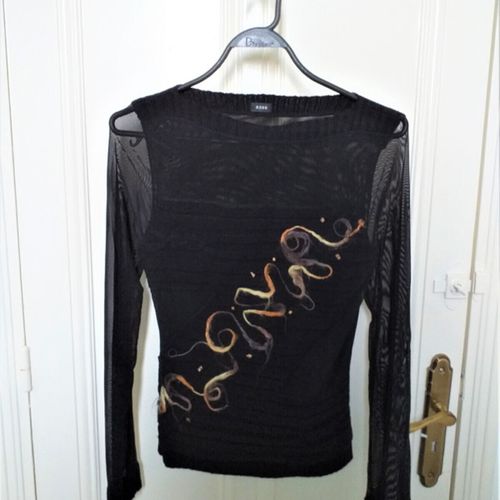 Pull Pull fin manches longues noir - Sans marque - Modalova
