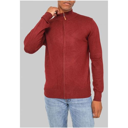 Pull Pull cardigan zip Bordeaux H - Kebello - Modalova