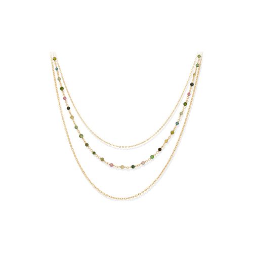 Collier Collier Argent Doré Triple Collier Petite Perles Pierre - Orusbijoux - Modalova