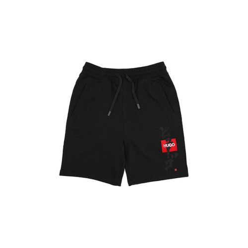 Short Short Dilson noir en molleton de coton - HUGO - Modalova