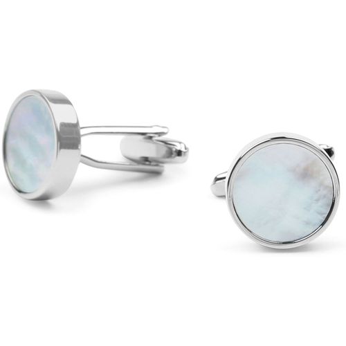 Accessoires Boutons de Manchette Clous Rond Argent Blanche - Suitable - Modalova