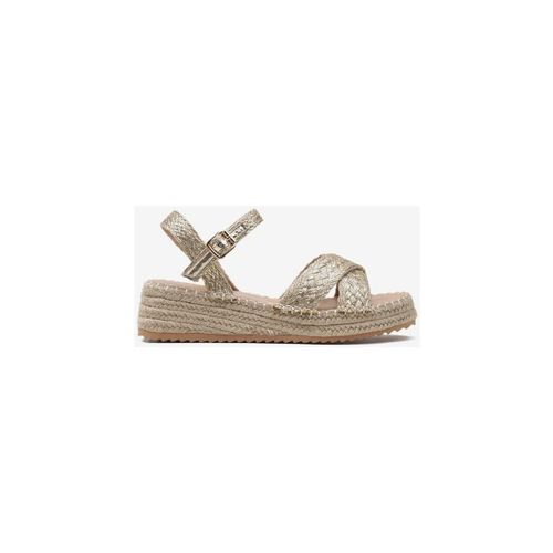 Sandales compensées Sandale Doré à brides croisées, semelle corde compensée - Vera Collection - Modalova
