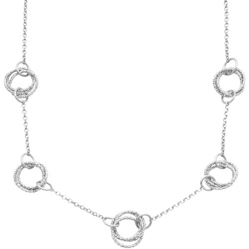 Collier Collier En Argent Rhodié Diamanté Classique - Orusbijoux - Modalova