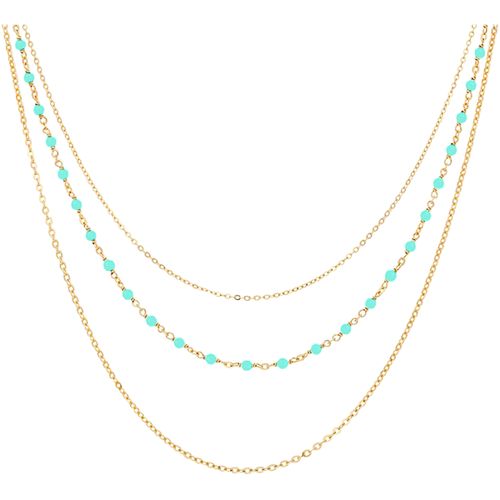 Collier Collier Argent Doré Triple Collier Petite Perles Pierre - Orusbijoux - Modalova