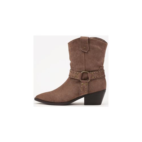 Bottines Santiags s avec boucle, Taupe - Vera Collection - Modalova