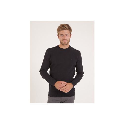Pull Pull col rond uni noir avec coudières - Camberabero - Modalova