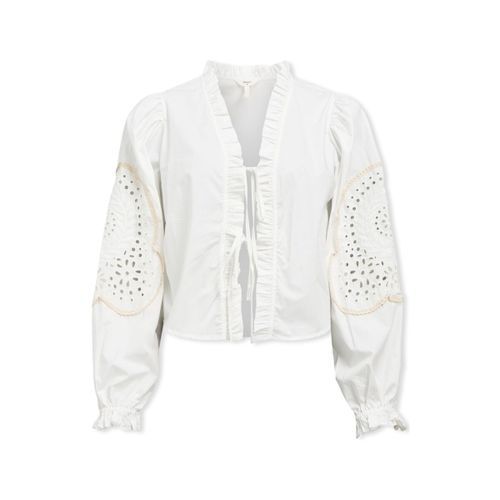 Blouses Noos Top Brodera L/S - White Sand - Object - Modalova