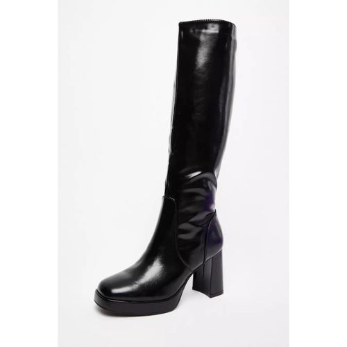 Bottes Bottes hautes à talons épais et à Plateforme, Noir - Vera Collection - Modalova