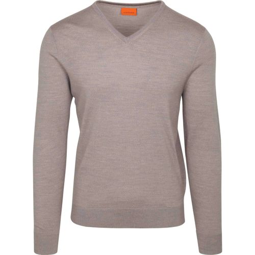 Sweatshirts Pull Mérinos Col V Greige - Suitable - Modalova