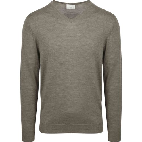 Sweat-shirt Pull-over Col-V Laine Merinos Vert - Profuomo - Modalova