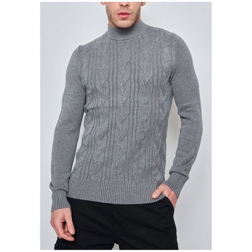 Pull Pull col cheminée H, Gris - Kebello - Modalova