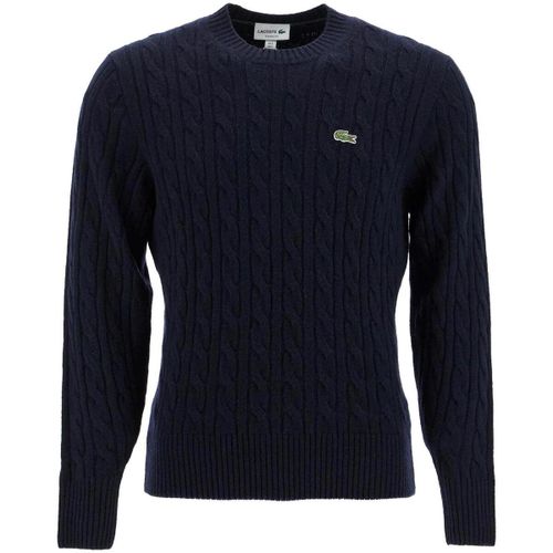 Pull Pull col rond en laine cardee torsadee - Lacoste - Modalova