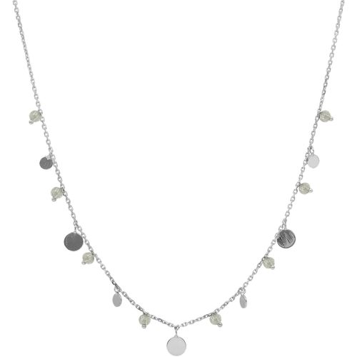 Collier Collier Argent Rhodié Pampilles Et Pierres Labradorite - Orusbijoux - Modalova