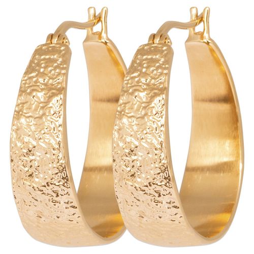 Boucles oreilles Créoles plaqué or 25mm - Brillaxis - Modalova